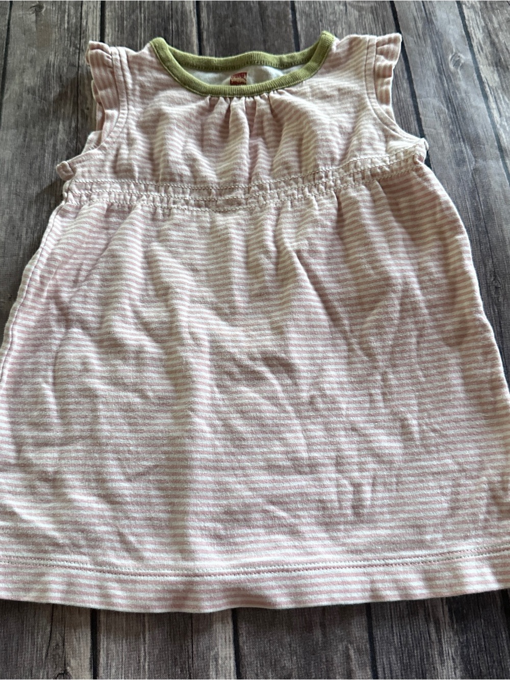Tea pink striped dress fair small spots 12/18
